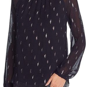Rebecca Taylor Women's Ls Metallic Top